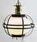 Lámpara colgante Mid-Century de metal y vidrio opalino, Imagen 6