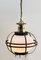 Mid-Century Metal & Opaline Glass Pendant Lamp, Image 7