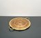 Round Bamboo, Rattan & Brass Serving Tray, Italy, 1970s 4
