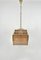 Rattan, Brass & Glass Pendant Light, Italy, 1970s 5