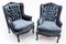 Antique French Blue Armchairs, 1920s, Set of 2 3