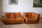 Dubai Pine Leather Togo Corner Seat & 2-Seat Sofa by Michel Ducaroy for Ligne Roset, 1970s, Set of 2 1