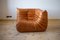 Dubai Pine Leather Togo Corner Seat & 2-Seat Sofa by Michel Ducaroy for Ligne Roset, 1970s, Set of 2 8