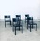 Postmodern Italian Leather Dining Chairs by Matteo Grassi, 1970s, Set of 5, Image 15