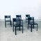Sedie da pranzo postmoderne in pelle di Matteo Grassi, Italia, anni '70, set di 5, Immagine 15