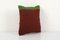 Red Square Handwoven Kilim Cushion Cover, Image 3