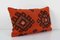 Orange Primitive Kilim Lumbar Cushion Case, Image 3