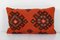 Orange Primitive Kilim Lumbar Cushion Case, Image 1