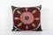 Vintage Embroidered Black Pink Suzani Cushion Case 1