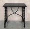 19th Century Spanish Walnut with Turned Legs and Iron Stretcher Side Table 2