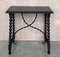 19th Century Spanish Walnut with Turned Legs and Iron Stretcher Side Table, Image 2