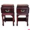 Chinese Chippendale Carved Mahogany Box Side Tables, Set of 2 1