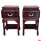 Chinese Chippendale Carved Mahogany Box Side Tables, Set of 2, Image 1