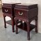 Chinese Chippendale Carved Mahogany Box Side Tables, Set of 2 2