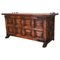 20th Century Spanish Blanket Chest with Raised Wooden Panels and Iron Hardware Trunk 1