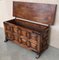 20th Century Spanish Blanket Chest with Raised Wooden Panels and Iron Hardware Trunk, Image 6