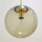 Large Mid-Century Smoked Air-Bubbled Glass Ball Pendant Light from Limburg, Germany, 1970s 4