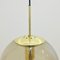 Large Mid-Century Smoked Air-Bubbled Glass Ball Pendant Light from Limburg, Germany, 1970s 7