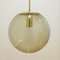 Large Mid-Century Smoked Air-Bubbled Glass Ball Pendant Light from Limburg, Germany, 1970s 2