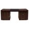 Poliform Wood & Leather Desk with Storage Units, Set of 3, Image 1