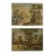 G. Boni, Landscapes with Figures, Oil on Canvas Paintings, Framed, Set of 2 1