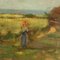 Adolfo Tommasi, Paesaggio con figura, fine XIX o inizio XX secolo, olio su tavola, in cornice, Immagine 3