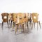 French Baumann Light Oak Gentiane Dining Chairs, 1950s, Set of 12 1