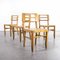 French Rush Seated Dining Chairs by Pierre Crueges, 1950s, Set of 4 10