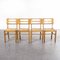 French Rush Seated Dining Chairs by Pierre Crueges, 1950s, Set of 4 1