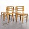 French Rush Seated Dining Chairs by Pierre Crueges, 1950s, Set of 4 3