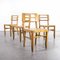 French Rush Seated Dining Chairs by Pierre Crueges, 1950s, Set of 4 9