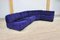 Blue Velvet Sofa by Giuseppe Munari for Poltrona Munari, Italy, 1970s, Set of 4 7