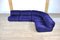 Blue Velvet Sofa by Giuseppe Munari for Poltrona Munari, Italy, 1970s, Set of 4, Image 5