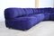 Blue Velvet Sofa by Giuseppe Munari for Poltrona Munari, Italy, 1970s, Set of 4 6