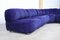 Blue Velvet Sofa by Giuseppe Munari for Poltrona Munari, Italy, 1970s, Set of 4, Image 6