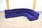 Blue Velvet Sofa by Giuseppe Munari for Poltrona Munari, Italy, 1970s, Set of 4, Image 2