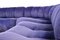 Blue Velvet Sofa by Giuseppe Munari for Poltrona Munari, Italy, 1970s, Set of 4 10