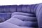 Blue Velvet Sofa by Giuseppe Munari for Poltrona Munari, Italy, 1970s, Set of 4, Image 10