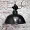 Vintage German Black Enamel Bakelite Pendant Lights 4