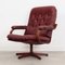 Danish Leather Swivel Armchair, 1970s, Image 1