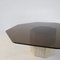 Geometric Coffee Table in Travertine and Smoked Glass 6
