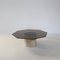Geometric Coffee Table in Travertine and Smoked Glass 1