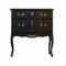Rococo Style Nightstands with Modern Flat Black Finish, Set of 2 3