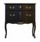 Rococo Style Nightstands with Modern Flat Black Finish, Set of 2, Image 2