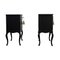 Rococo Style Nightstands with Modern Flat Black Finish, Set of 2 6