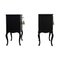 Rokoko Nachttische mit Modern Flat Black Finish, 2er Set 6