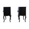 Rococo Style Nightstands with Modern Flat Black Finish, Set of 2 5