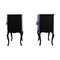 Rococo Style Nightstands with Modern Flat Black Finish, Set of 2, Image 5