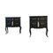 Rococo Style Nightstands with Modern Flat Black Finish, Set of 2, Image 2