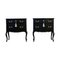 Rokoko Nachttische mit Modern Flat Black Finish, 2er Set 1